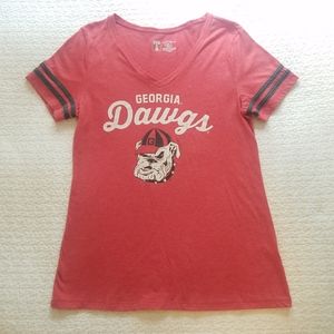 Georgia Dawgs Red Short Sleeve Tee Shirt